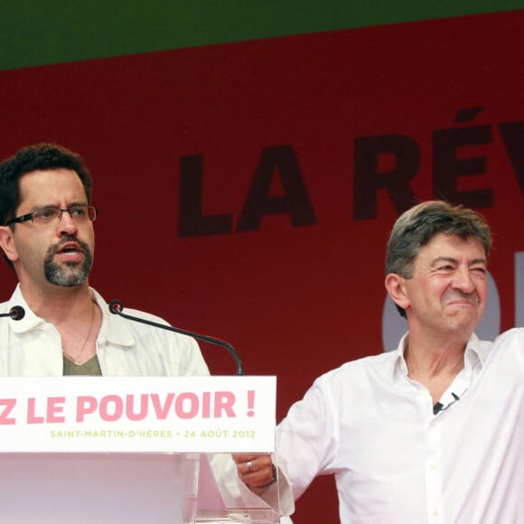 Jean-Luc Melenchon et Gabriel Amard en 2012 à Saint-Martin-d'Heres le 24 août 2012