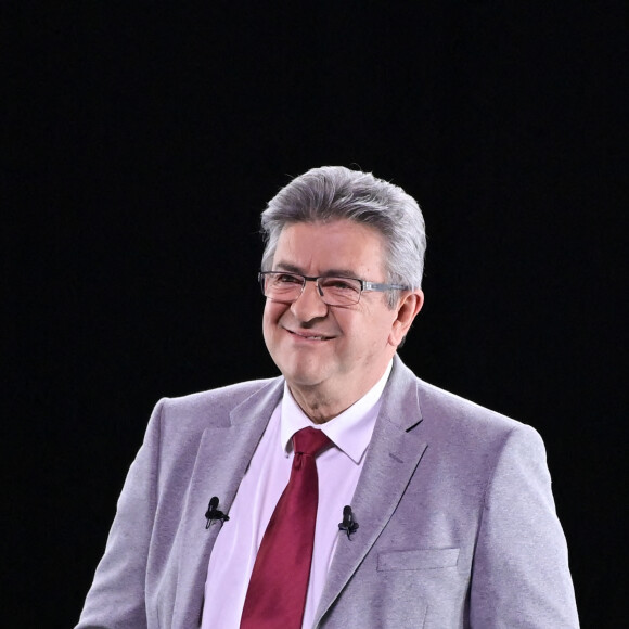 Jean-Luc Mélenchon, candidat du parti La France Insoumise (LFI) à l'élection présidentielle 2022, lors d'un meeting à Lille, France, le 5 avril 2022