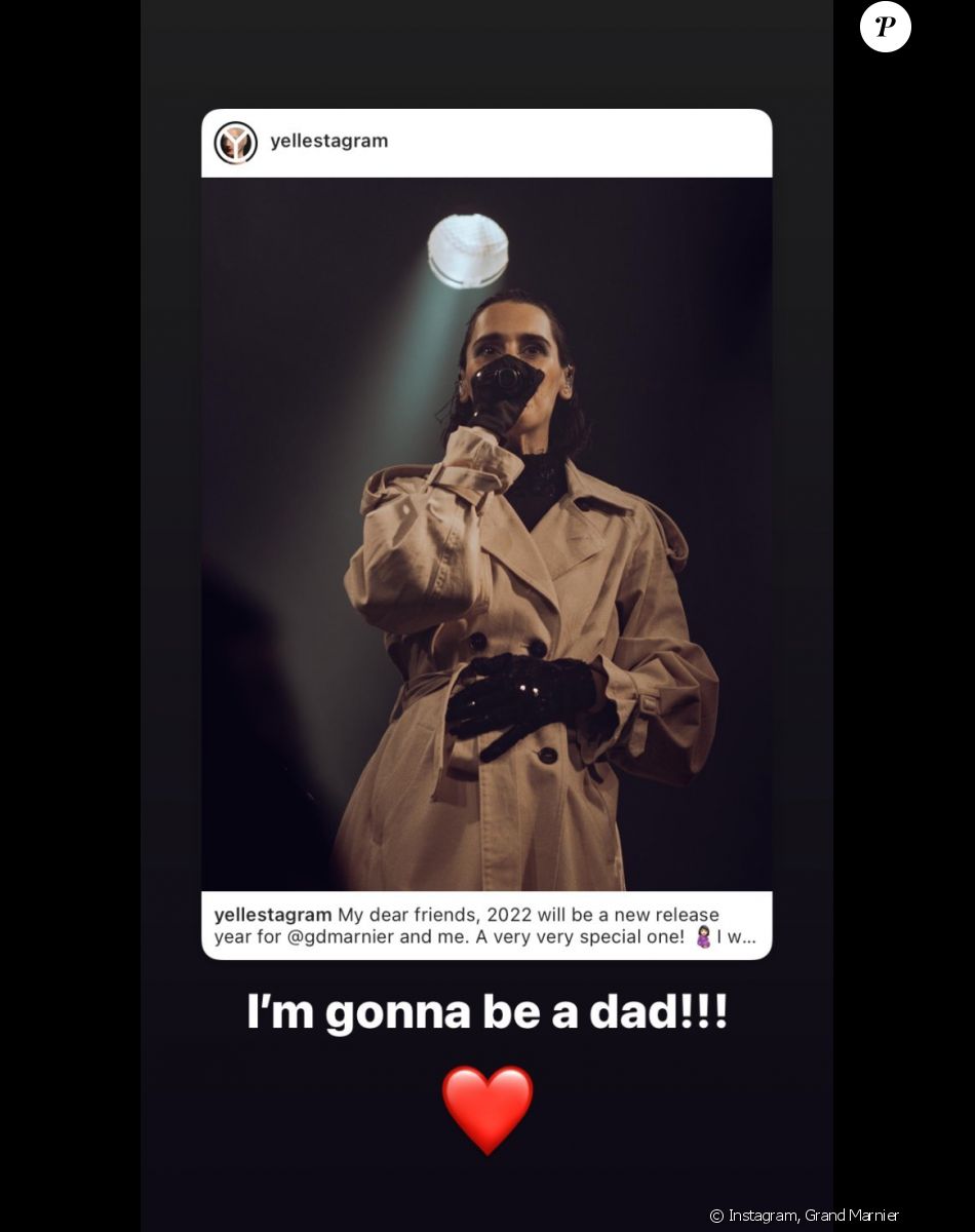 Le DJ Grand Marnier annonce la grossesse de Yelle sur Instagram. Le 8 novembre 2021.