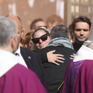 Sophie Tapie - Sorties des obsèques de Bernard Tapie en la Cathédrale La Major à Marseille le 8 octobre 2021. © Jacovides / Santini / Bestimage 
