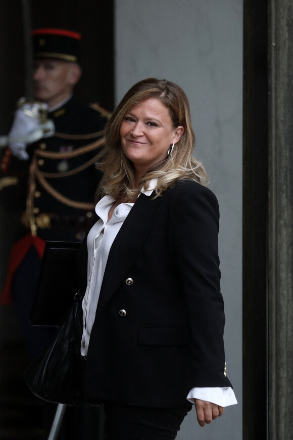 Olivia Grégoire, porte-parole du Gouvernement arrive pour le premier conseil des ministres du gouvernement de la Première ministre, au palais de l'Elysée à Paris