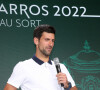 Novak Djokovic (vainqueur du tournoi 2021) - Tirage au sort des Internationaux de France de Tennis de Roland Garros 2022 à l'Orangerie située dans le Jardin des Serres d'Auteuil. A Paris le 19 Mai 2022. Bertrand Rindoff/Bestimage