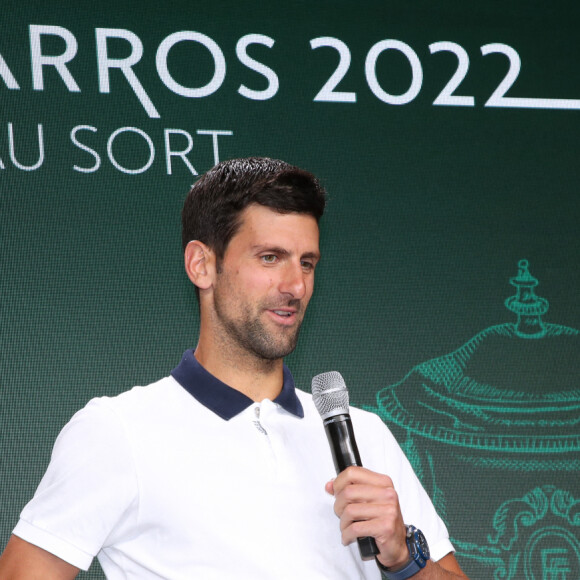 Novak Djokovic (vainqueur du tournoi 2021) - Tirage au sort des Internationaux de France de Tennis de Roland Garros 2022 à l'Orangerie située dans le Jardin des Serres d'Auteuil. A Paris le 19 Mai 2022. Bertrand Rindoff/Bestimage