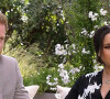Entretien entre le prince Harry, Meghan Markle et la présentatrice américaine Oprah Winfrey. © Capture TV CBS via Bestimage