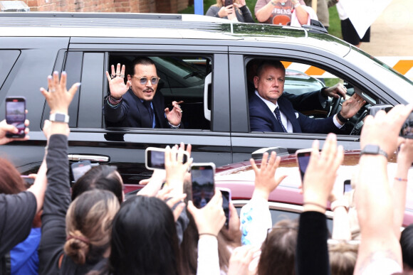 Johnny Depp au palais de justice de Fairfax, Virginie, Etats-Unis, le 27 mai 2022. 