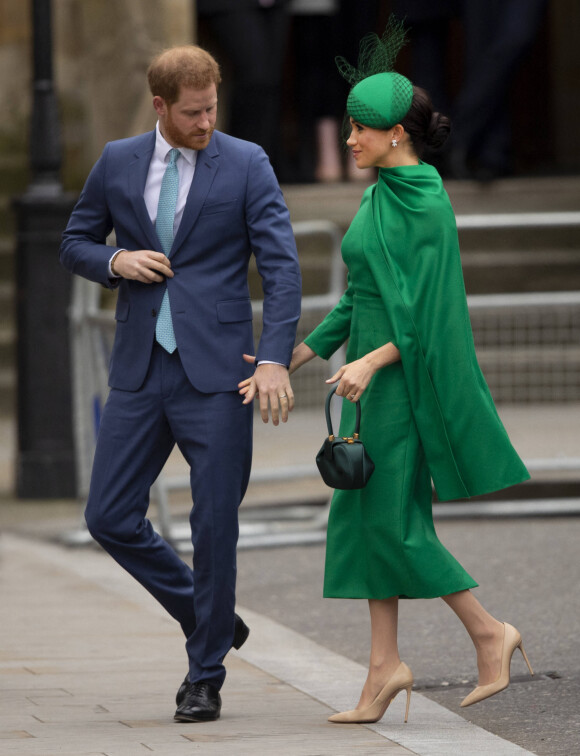Le prince Harry, duc de Sussex, et Meghan Markle, duchesse de Sussex - La famille royale d'Angleterre lors de la cérémonie du Commonwealth en l'abbaye de Westminster à Londres. Le 9 mars 2020 