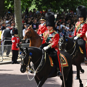 Le prince Charles, prince de Galles, Le prince William, duc de Cambridge - Les membres de la famille royale lors de la parade militaire "Trooping the Colour" dans le cadre de la célébration du jubilé de platine (70 ans de règne) de la reine Elizabeth II à Londres, le 2 juin 2022. 