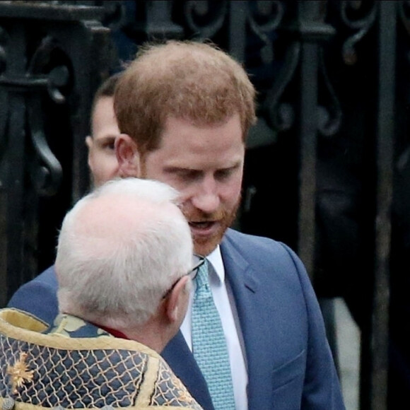 Le prince Harry, duc de Sussex, et Meghan Markle, duchesse de Sussex - La famille royale d'Angleterre à la sortie de la cérémonie du Commonwealth en l'abbaye de Westminster à Londres, le 9 mars 2020. 