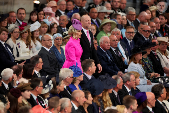 Zara Tindall et son mari Mike - Les membres de la famille royale et les invités lors de la messe célébrée à la cathédrale Saint-Paul de Londres, dans le cadre du jubilé de platine (70 ans de règne) de la reine Elisabeth II d'Angleterre. Londres, le 3 juin 2022. 