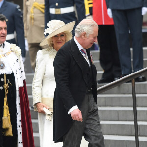 Le prince Charles, prince de Galles, et Camilla Parker Bowles, duchesse de Cornouailles, - Les membres de la famille royale et les invités lors de la messe du jubilé, célébrée à la cathédrale Saint-Paul de Londres le 3 juin 2022.