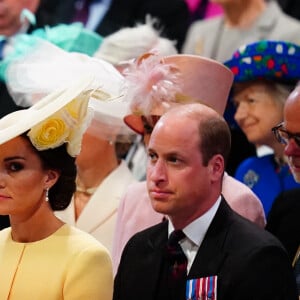 La princesse Anne d'Angleterre, Catherine Kate Middleton, duchesse de Cambridge, le prince William, duc de Cambridge - Les membres de la famille royale et les invités lors de la messe célébrée à la cathédrale Saint-Paul de Londres, dans le cadre du jubilé de platine (70 ans de règne) de la reine Elisabeth II d'Angleterre. Londres, le 3 juin 2022. 