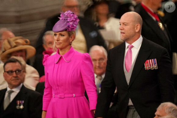Zara Phillips (Zara Tindall) et Mike Tindall - Les membres de la famille royale et les invités lors de la messe célébrée à la cathédrale Saint-Paul de Londres, dans le cadre du jubilé de platine (70 ans de règne) de la reine Elisabeth II d'Angleterre. Londres, le 3 juin 2022. 