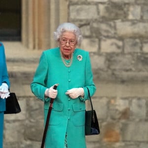 La reine Elisabeth II d'Angleterre au château de Windsor pour le lancement des illuminations de plus de 3500 lumières à travers le pays pour honorer son règne de 70 ans, son jubilé de platine. Le 2 juin 2022 