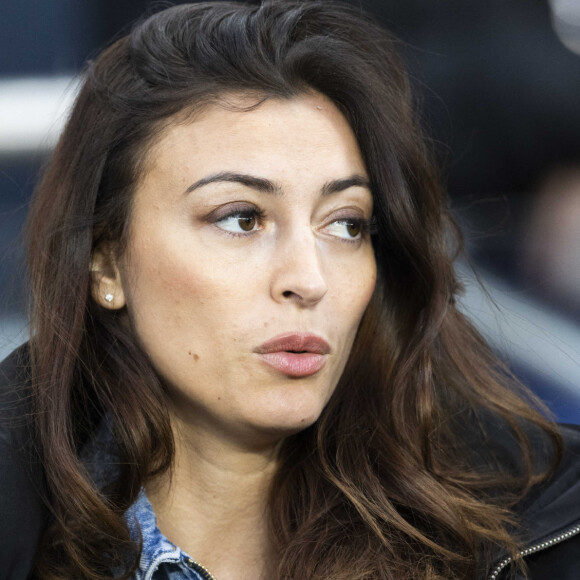 Rachel Legrain-Trapani (Miss France 2007) - People dans les tribunes du match PSG Vs Lorient (5-1) au Parc des Princes à Paris le 3 avril 2022. © Agence/Bestimage