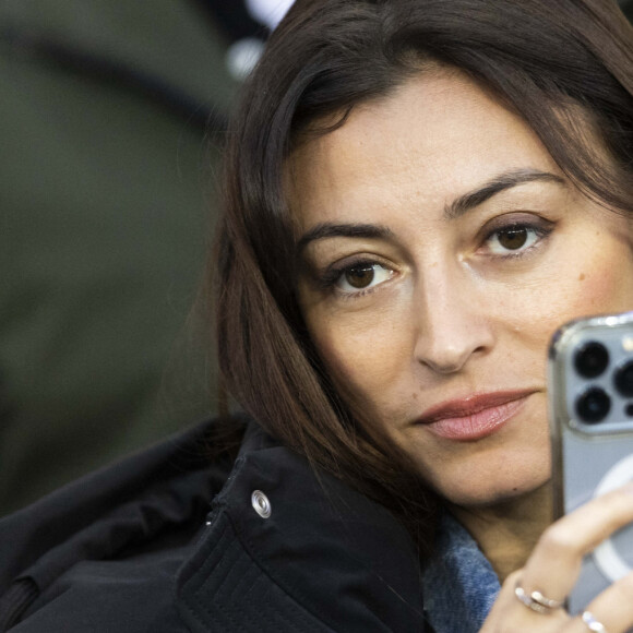 Rachel Legrain-Trapani (Miss France 2007) - People dans les tribunes du match PSG Vs Lorient (5-1) au Parc des Princes à Paris le 3 avril 2022. © Agence/Bestimage