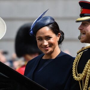 Le prince Harry, duc de Sussex, et Meghan Markle, duchesse de Sussex - La parade Trooping the Colour 2019, célébrant le 93ème anniversaire de la reine Elisabeth II, au palais de Buckingham, londres, le 8 juin 2019. $