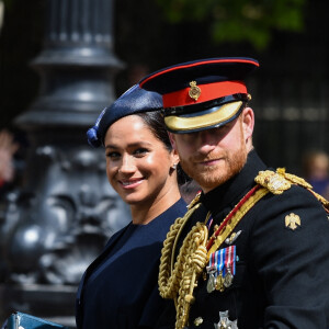 Le prince Harry, duc de Sussex, et Meghan Markle, duchesse de Sussex - La parade Trooping the Colour 2019, célébrant le 93ème anniversaire de la reine Elisabeth II, au palais de Buckingham, londres, le 8 juin 2019. 