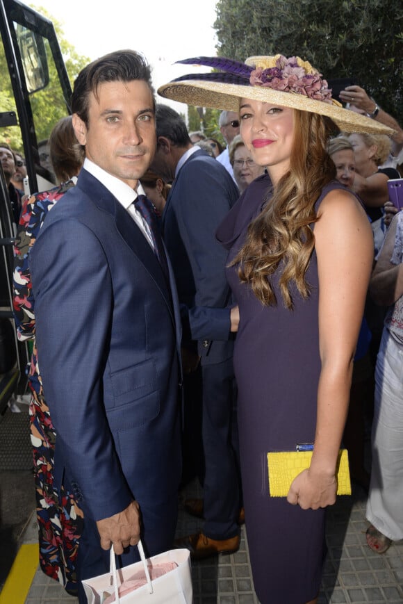 David Ferrer and Marta - Les invités arrivent au mariage de Rafael Nadal et Xisca Perello à Majorque le 19 octobre 2019. 