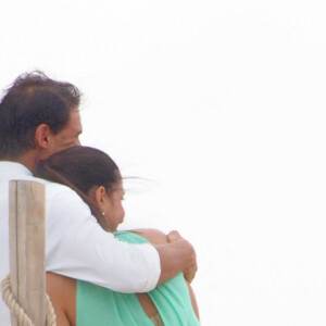 Rafael Nadal et sa petite amie Xisca Perello se rendent à un mariage à Formentera, le 19 juillet 2014 