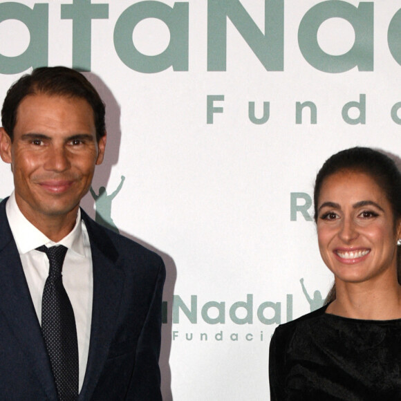 Rafael Nadal, sa femme Xisca Perello - Photocall de la cérémonie du 10ème anniversaire de la fondation Rafael Nadal à Madrid le 18 novembre 2021. 