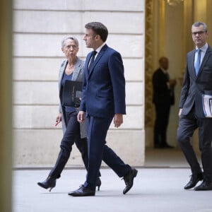 Emmanuel Macron, Elisabeth Borne, Alexis Kohler - Premier conseil des ministres au palais de l'Elysée à Paris le 23 mai 2022. © Eliot Blondet/Pool/Bestimage 