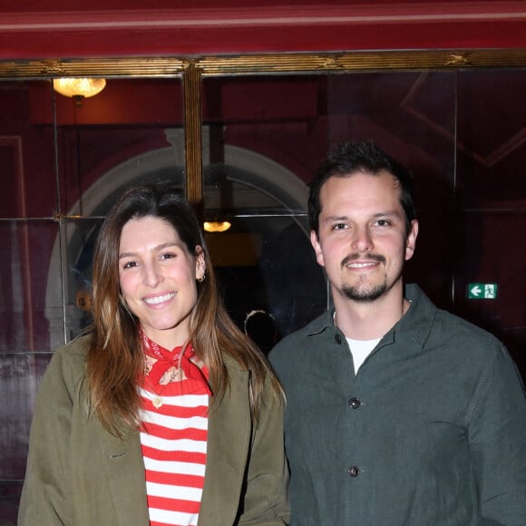 Exclusif - Laury Thilleman (Miss France 2011) et son mari Juan Arbelaez - Générale du chanteur Amir Haddad, seul-en-scène dans la pièce "Sélectionné" mise en scène par S. Suissa au théâtre Edouard VII à Paris le 28 mars 2022. © Rachid Bellak/Bestimage Sélectionné, texte de M. Elya, raconte l'incroyable histoire du nageur Alfred Nakache, dont une piscine parisienne porte le nom dans le XXème arrondissement. Cet athlète a été plusieurs fois champion de France avant et après sa déportation à Auschwitz car de confession juive. © Rachid Bellak /Bestimage 