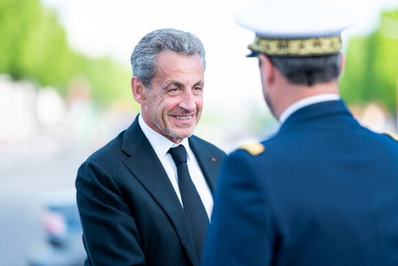 Nicolas Sarkozy lors de la céremonie de ravivage de la Flamme sous l'Arc de Triomphe à l'occasion du Jubilé de platine de la reine Elisabeth II d'Angleterre, à Paris, France, le 2 juin 2022. © Romain Gaillard/Pool/Bestimage 