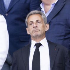 Nicolas Sarkozy - Les célébrités assistent à la victoire du Real Madrid face à Liverpool (1-0) en finale de la Ligue des Champions au stade de France, le 28 mai 2022. © Cyril Moreau / Bestimage