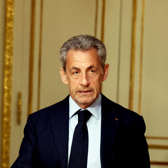 Nicolas Sarkozy - Cérémonie d'investiture du président de la République, Emmanuel Macron au Palais de l'Elysée à Paris le 7 Mai 2022, suite à sa réélection le 24 avril dernier. © Dominique Jacovides/Bestimage 