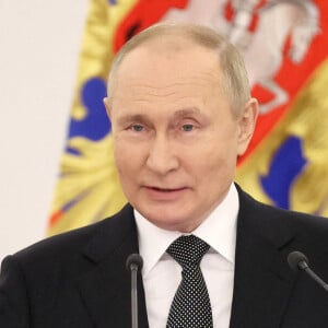 Vladimir Poutine (président de la Fédération de Russie) lors de la cérémonie des "Government Awards" à Moscou, le 12 juin 2022. 