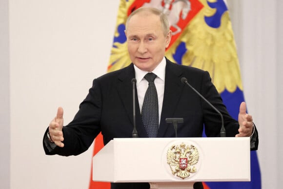 Vladimir Poutine (président de la Fédération de Russie) lors de la cérémonie des "Government Awards" à Moscou, le 12 juin 2022. 