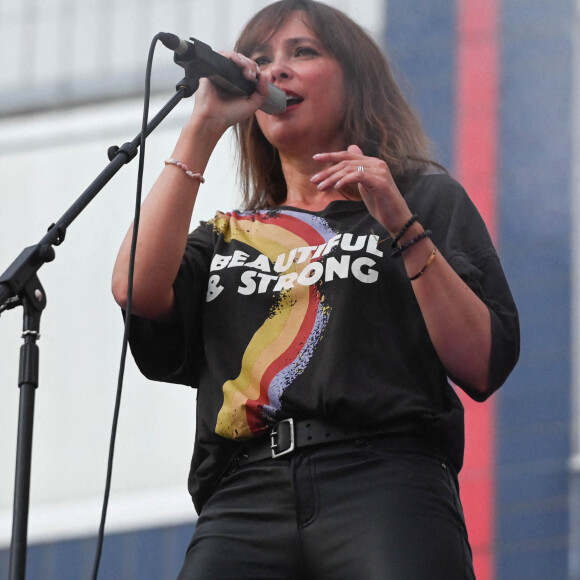 Exclusif - Sandrine Quétier - Concert du groupe rock "Molly Pepper " et présentation de leur EP1 release party au Papa Cabane un lieu parisien insolite, une terrasse de 1000 m2 sur le parc de Bercy à Paris le 18 mai 2022© Coadic Guirec/Bestimage