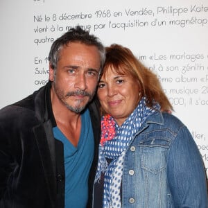 Jean-Michel Tinivelli et Michèle Bernier - Vernissage de l'exposition de Philippe Katerine "Comme un ananas" aux galeries Lafayette à Paris. Le 3 avril 2012.
