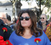 Raquel Garrido aux obsèques d'Alain Krivine au Crématorium du cimetière du Père Lachaise à Paris