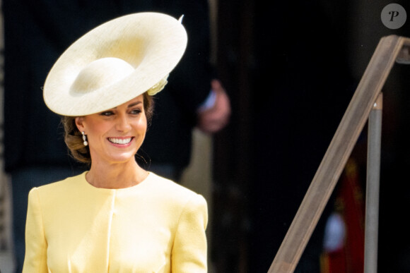 Catherine (Kate) Middleton, duchesse de Cambridge lors de la messe célébrée à la cathédrale Saint-Paul de Londres, dans le cadre du jubilé de platine (70 ans de règne) de la reine Elisabeth II d'Angleterre. Londres, le 3 juin 2022. 