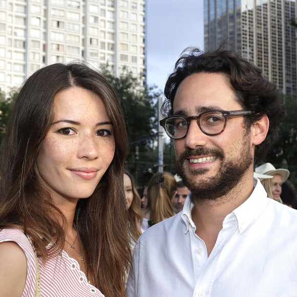 Thomas Hollande avec sa femme Emilie au Trophée de la Pétanque Gastronomique à Paris Yacht Marina le 21 juin 2022 © Cédric Perrin / Bestimage