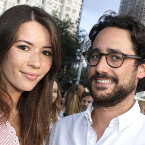 Thomas Hollande avec sa femme Emilie au Trophée de la Pétanque Gastronomique à Paris Yacht Marina le 21 juin 2022 © Cédric Perrin / Bestimage