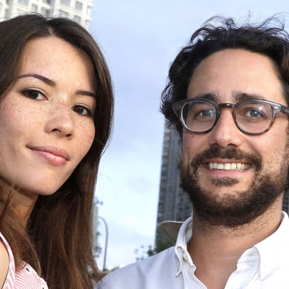 Thomas Hollande avec sa femme Emilie au Trophée de la Pétanque Gastronomique à Paris Yacht Marina le 21 juin 2022 © Cédric Perrin / Bestimage