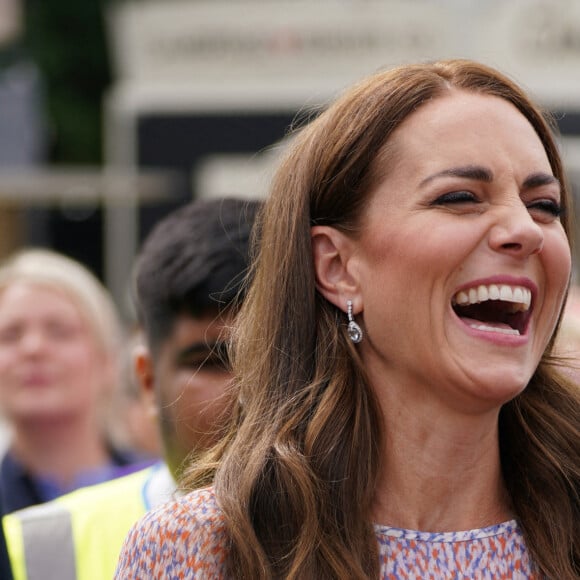 Catherine (Kate) Middleton, duchesse de Cambridge, lors d'une visite à la toute première journée du comté de Cambridgeshire à l'hippodrome July à Newmarket, Royaume Uni, le 23 juin 2022. 