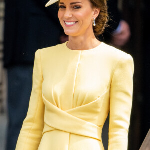 Catherine (Kate) Middleton, duchesse de Cambridge lors de la messe célébrée à la cathédrale Saint-Paul de Londres, dans le cadre du jubilé de platine (70 ans de règne) de la reine Elisabeth II d'Angleterre. Londres, le 3 juin 2022. 