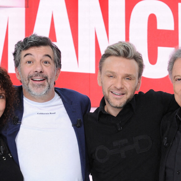 Exclusif - Valerie Mairesse, Stephane Plaza, Jeanfi Janssens et Michel Drucker - Enregistrement de l'émission "Vivement Dimanche", présentée par M.Drucker et diffusée le 13 mars sur France 2 © Guillaume Gaffiot / Bestimage 