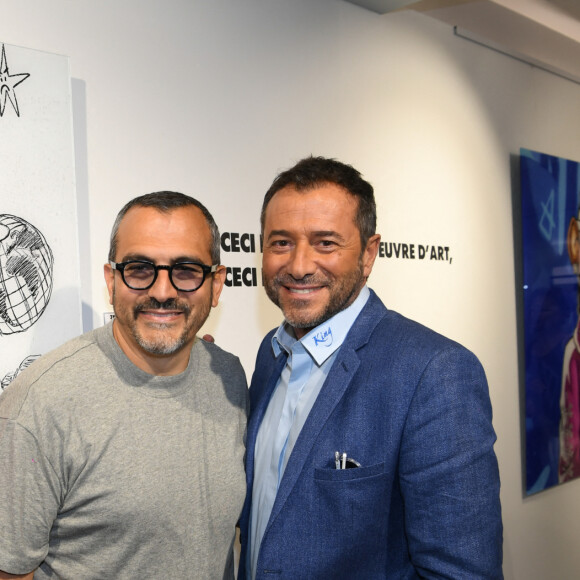 Exclusif - Dan Cohen (co-fondateur de la marque Eleven Paris), Bernard Montiel - Soirée NFT release party au Ellia Art Gallery à Paris, le 27 juin 2022. © Rachid Bellak/Bestimage