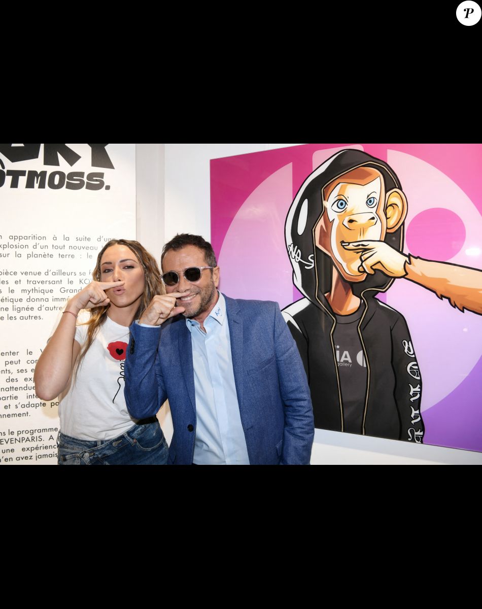Exclusif - Delphine Wespiser, Bernard Montiel - Soirée NFT release party au Ellia Art Gallery à Paris, le 27 juin 2022. © Rachid Bellak/Bestimage