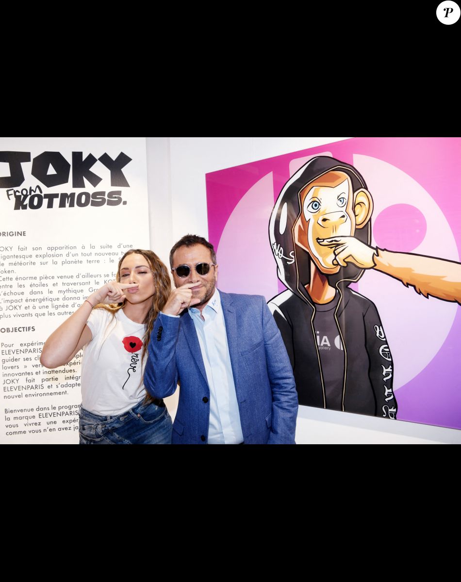 Exclusif - Delphine Wespiser, Bernard Montiel - Soirée NFT release party au Ellia Art Gallery à Paris, le 27 juin 2022. © Rachid Bellak/Bestimage