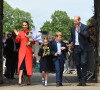 Le prince William, duc de Cambridge, et Catherine (Kate) Middleton, duchesse de Cambridge, accompagnés de leurs enfants, le prince George de Cambridge et la princesse Charlotte de Cambridge en visite au château de Cardiff, Royaume Uni, le 4 juin 2022, à l'occasion du jubilé de platine de la reine d'Angleterre.  P