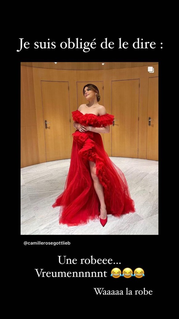 Camille Gottlieb sublime en robe rouge sur Instagram