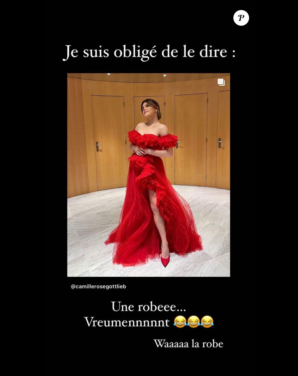 Camille Gottlieb sublime en robe rouge sur Instagram