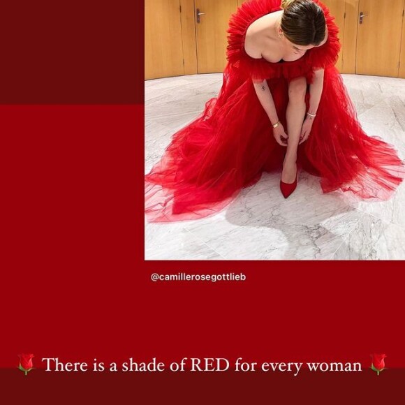 Camille Gottlieb sublime en robe rouge sur Instagram
