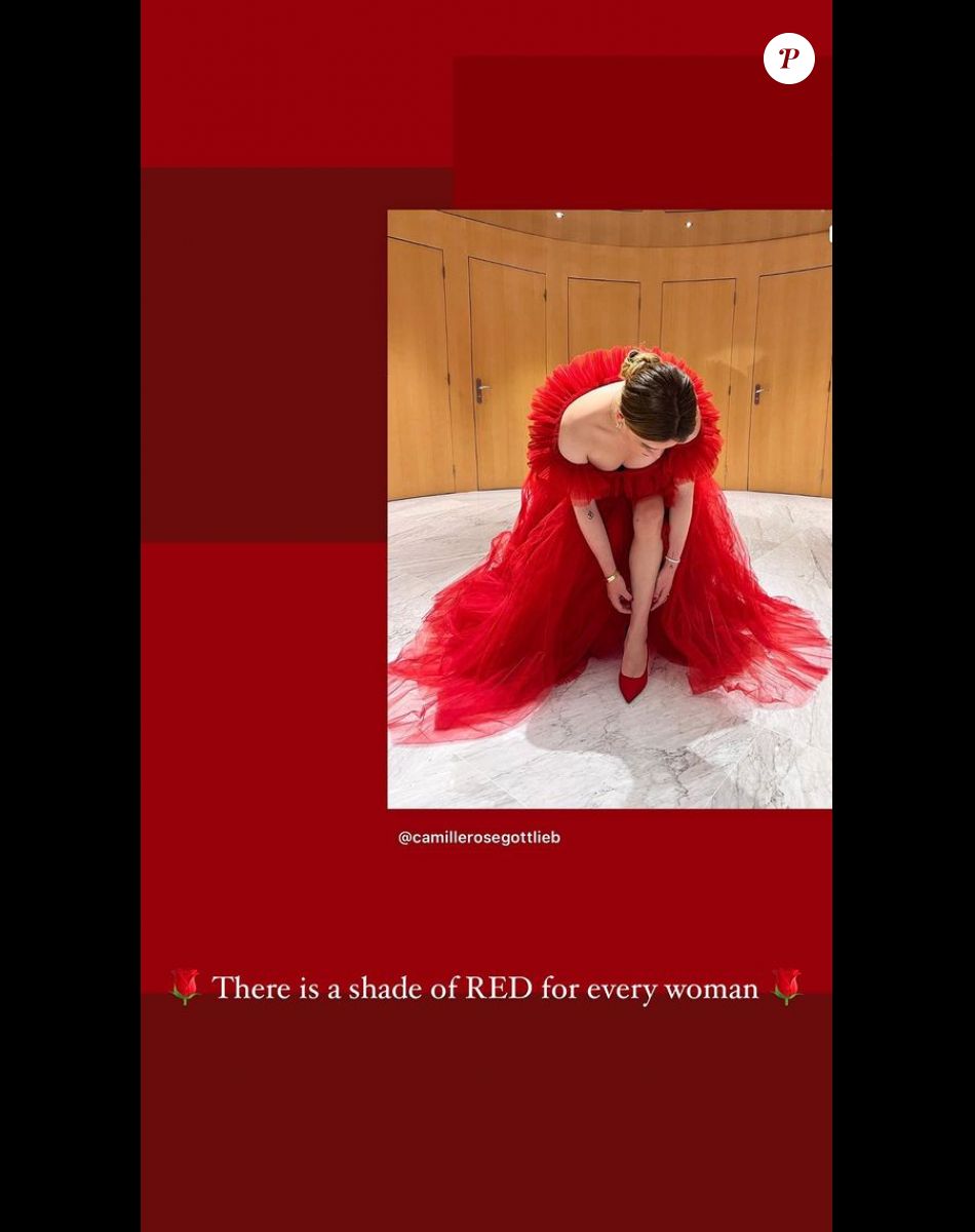 Camille Gottlieb sublime en robe rouge sur Instagram