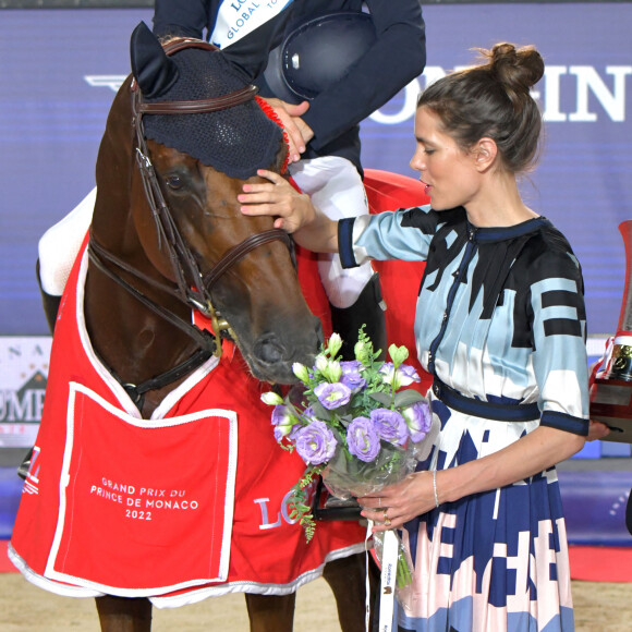 Charlotte Casiraghi, en Chanel, durant le Jumping International de Monaco, 16eme édition du Longines Global Champions Tour, le 2 juillet 2022. Le prix du Prince Souverain lors de la dernière journée de la compétition a été remis sur le port Hercule à Monaco. C'est le cavalier autrichien Max Kuhner qui a terminé premier, suivi par l'irlandais Darragh Kenny et du belge Olivier Philippaerts